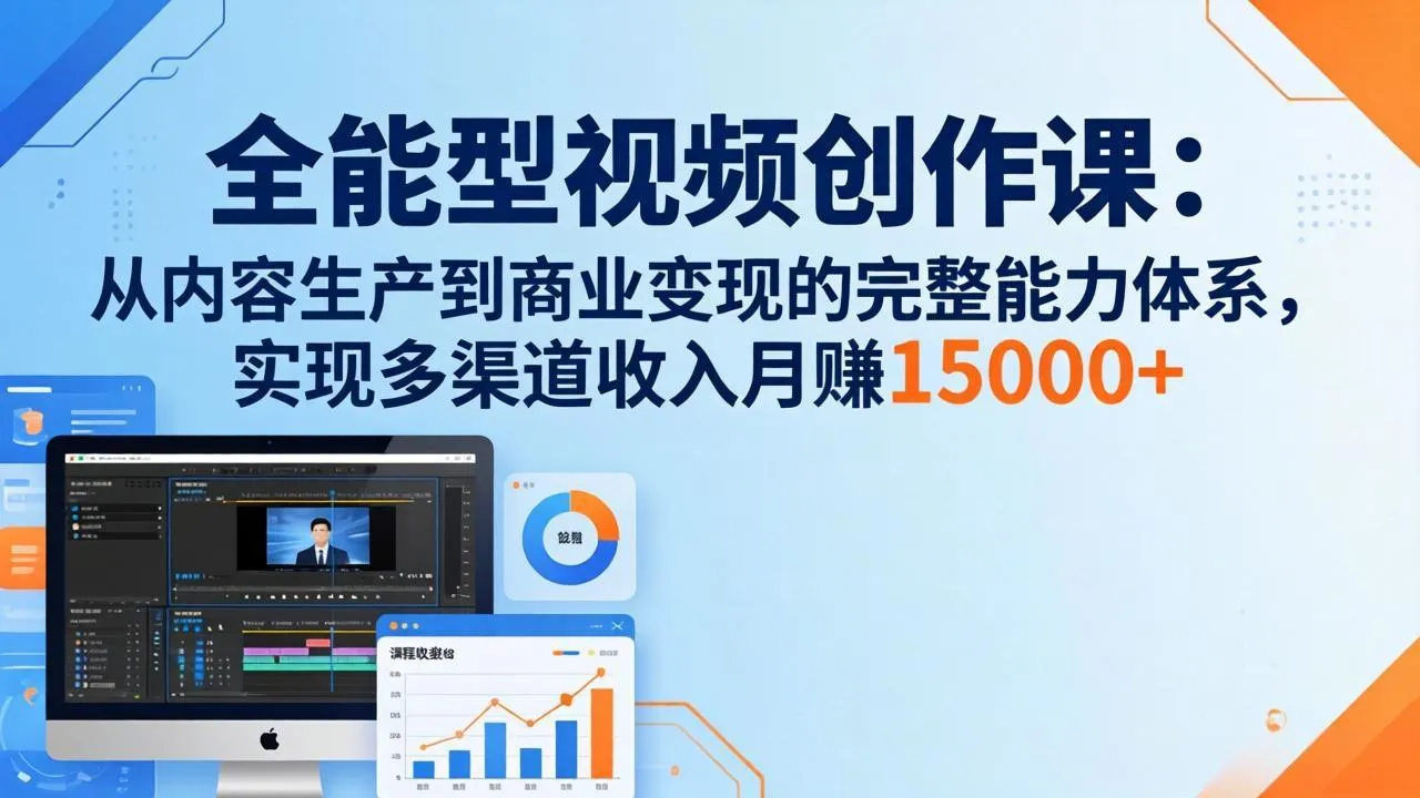 全能型视频创作课-26年3月更新:从内容生产到商业变现的完整能力体系,多渠道收入月赚15000+-续财库