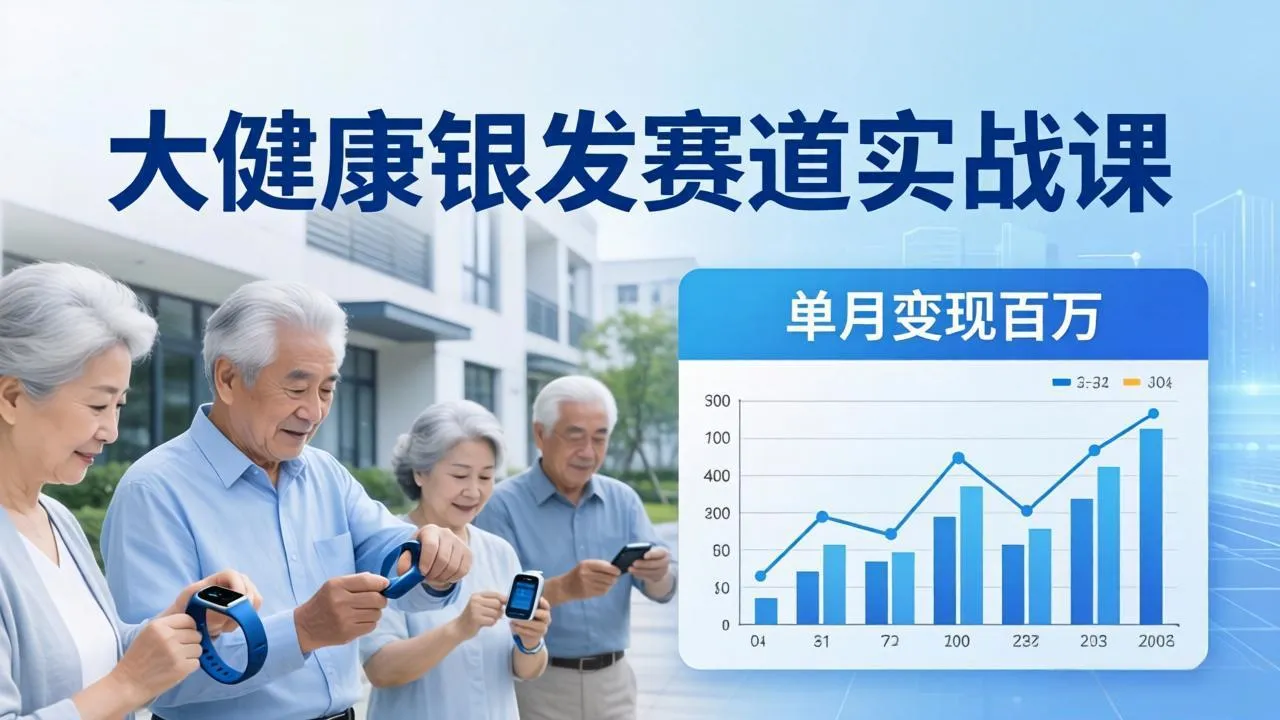 大健康银发赛道实战课：拆解视频号线索型 IP 单月变现百万逻辑，教你精准获客高效变现-续财库