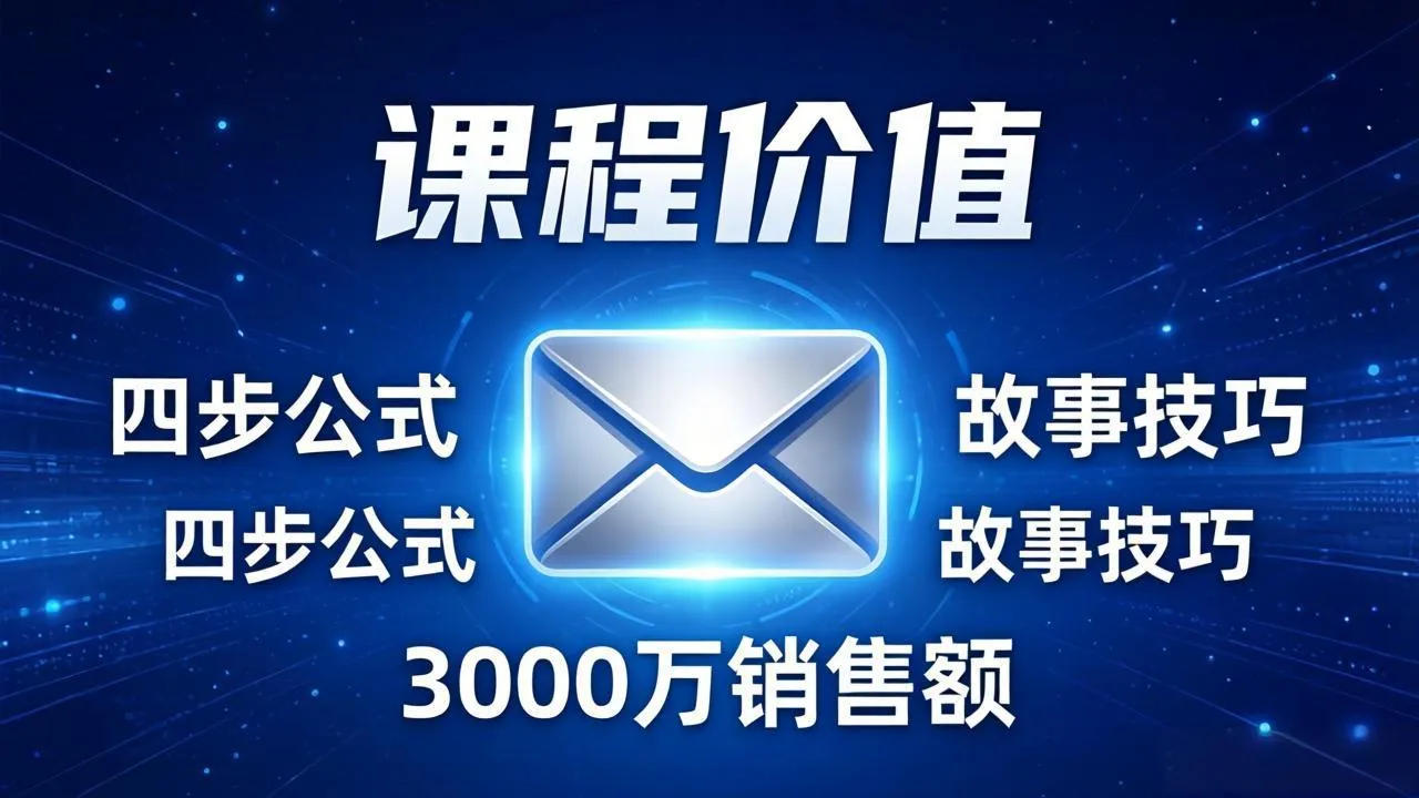 高效邮件销售课：15分钟写出高转化邮件，四步公式+故事技巧，3000万销售额玩法拆解-续财库