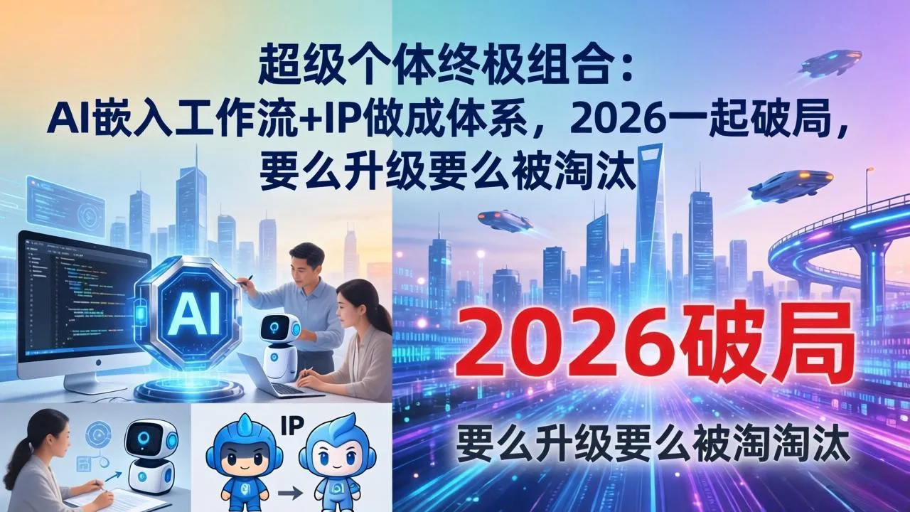 超级个体终极组合：AI嵌入工作流+IP做成体系，2026一起破局，要么升级要么被淘汰-续财库