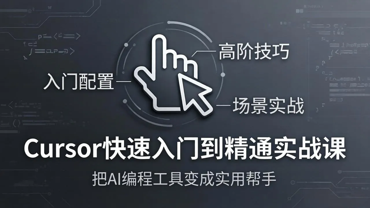 Cursor快速入门到精通实战课：入门配置+高阶技巧+场景实战，把AI编程工具变成实用帮手-续财库
