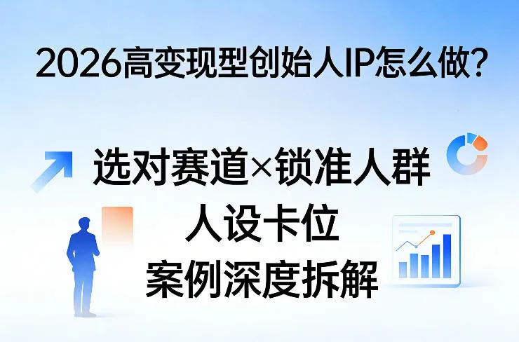 2026高变现型创始人IP怎么做?选对赛道×锁准人群×人设卡位×案例深度拆解-续财库
