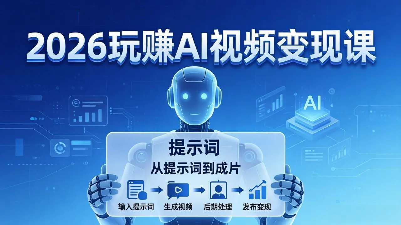 2026玩赚AI视频变现课:掌握 AI 视频全流程技能,从提示词到成片高效产出-续财库