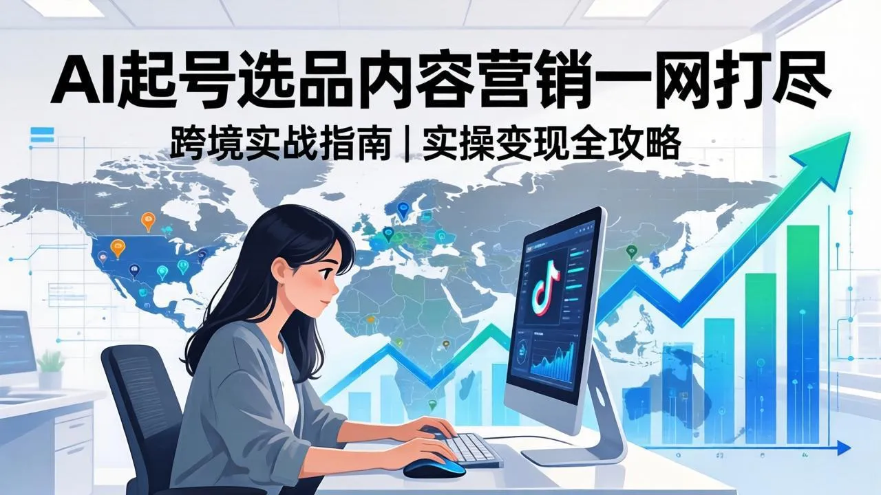 2026 TikTok 跨境AI实操:从零基础到变现全流程,AI起号选品内容营销一网打尽-续财库