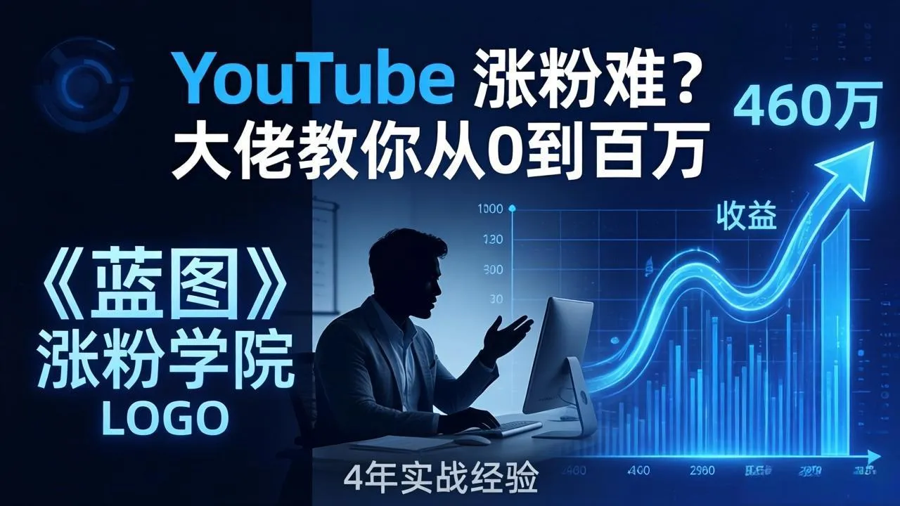 YouTube 涨粉难？《蓝图涨粉学院》：4 年赚 460 万的大佬教策略，从0到百万有路径！-续财库