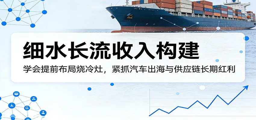 付费文章：细水长流收入构建，学会提前布局烧冷灶，紧抓汽车出海与供应链长期红利-续财库