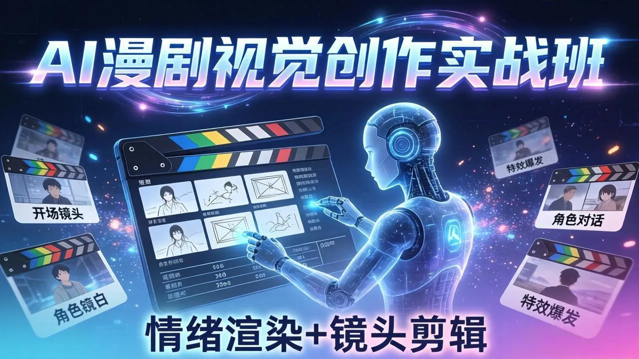 AI漫剧视觉导演思维实战班，从脚本到成片全掌握，分镜设计情绪渲染一站学会-续财库