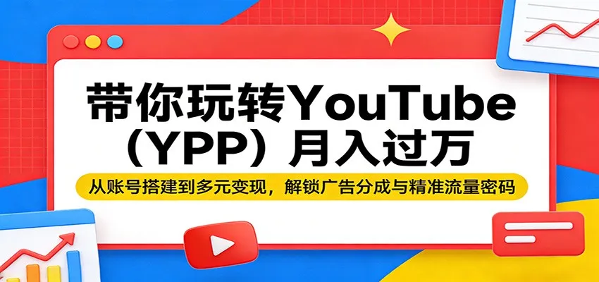 带你玩转YouTube(YPP)月入过万:从账号搭建到多元变现,解锁广告分成与精准流量密码-续财库