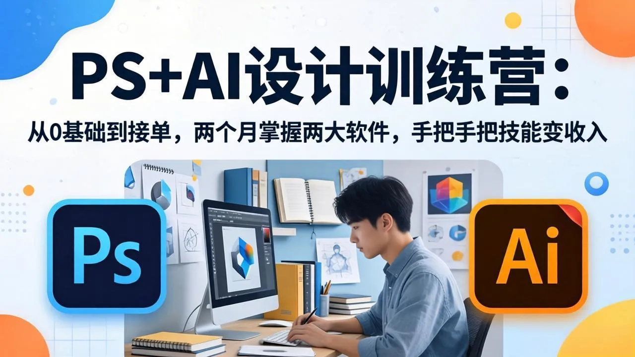 PS+AI设计训练营:从0基础到接单,两个月掌握两大软件,手把手把技能变收入-续财库