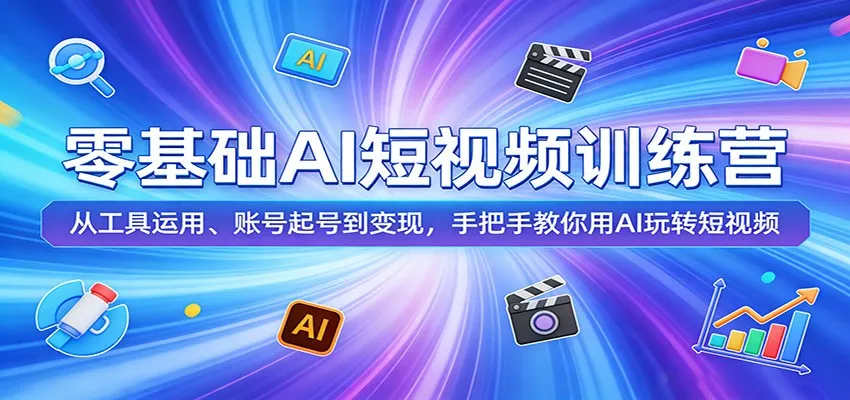零基础AI短视频训练营:从工具运用、账号起号到变现,手把手教你用AI玩转短视频-续财库