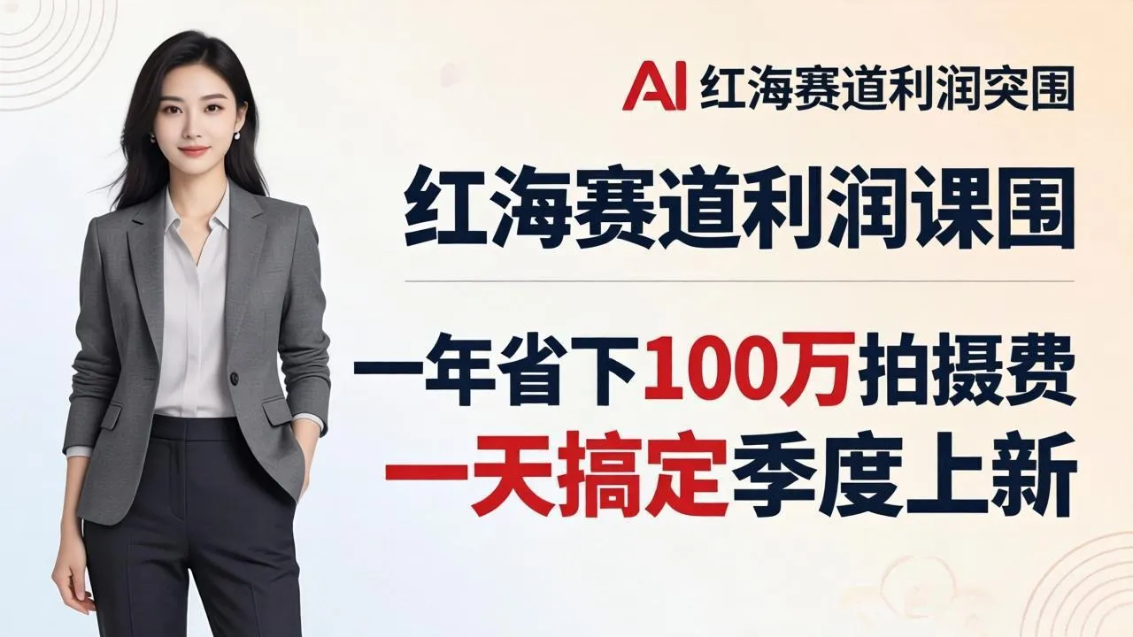 服装老板AI模特图课:一年省下100万拍摄费,一天搞定季度上新,红海赛道利润突围-续财库