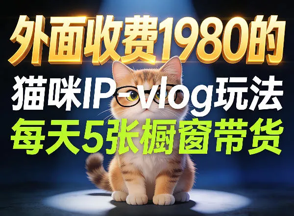 宠物赛道猫咪IP-vlog玩法，26条视频涨粉29W，每天5张橱窗带货拆解-续财库