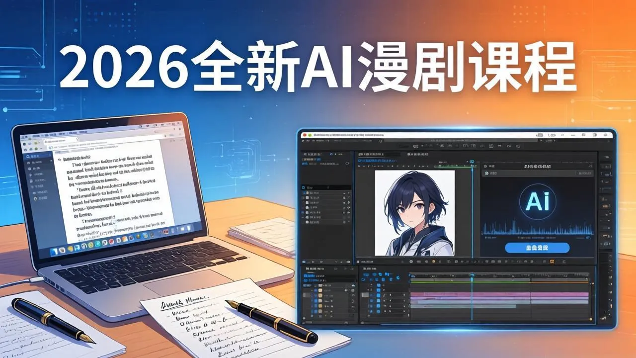 2026全新AI漫剧课程：覆盖创作全链路，教你写作分镜剪辑配音一站式打造漫剧作品-续财库