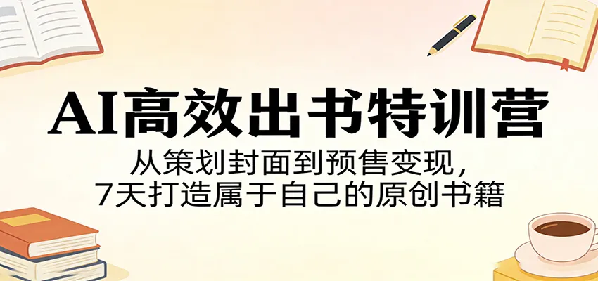 AI高效出书特训营：从策划封面到预售变现，7天打造属于自己的原创书籍-续财库