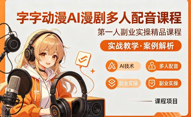 字字动漫AI漫剧多人配音课程，实战教学，案例解析-续财库