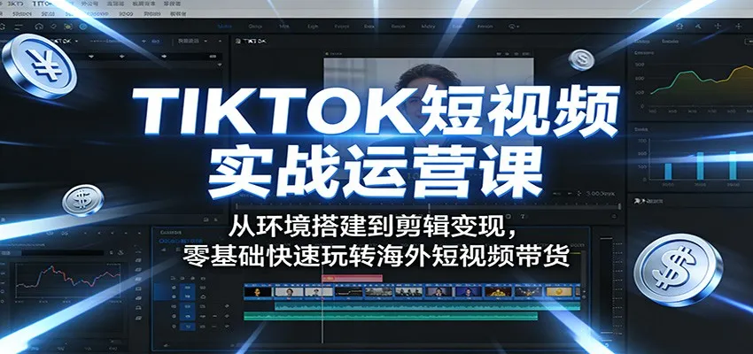 TIKTOK短视频实战运营课:从环境搭建到剪辑变现,零基础快速玩转海外短视频带货-续财库