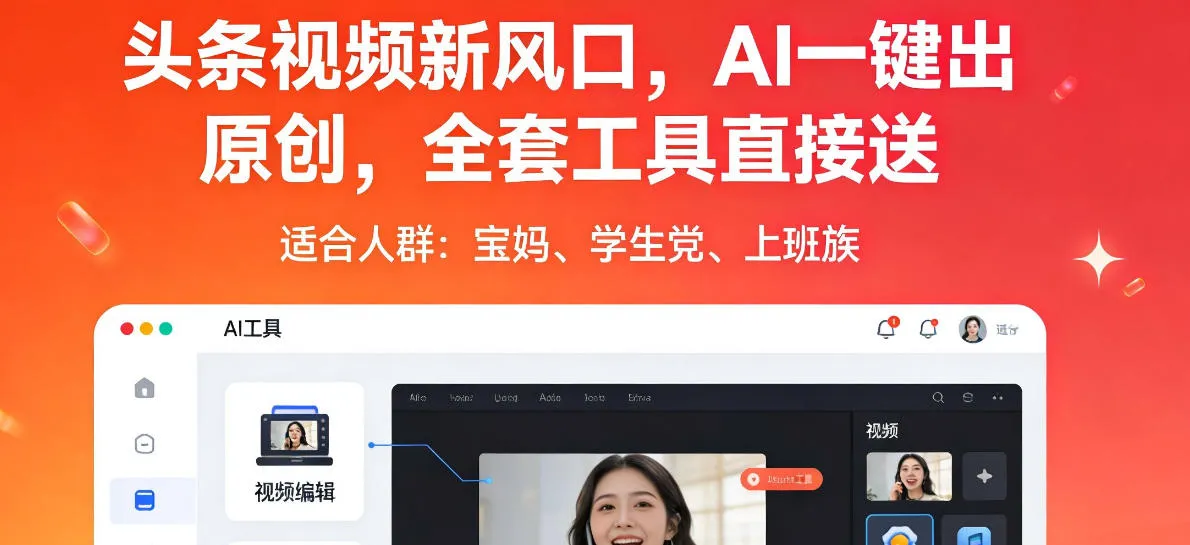 头条视频新风口,AI一键出原创,全套工具直接送,人人可做,有手就行【揭秘】