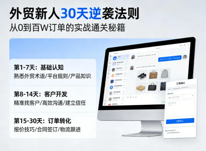 外贸新人30天逆袭法则，教你从0到百W订单的实战通关秘籍-续财库