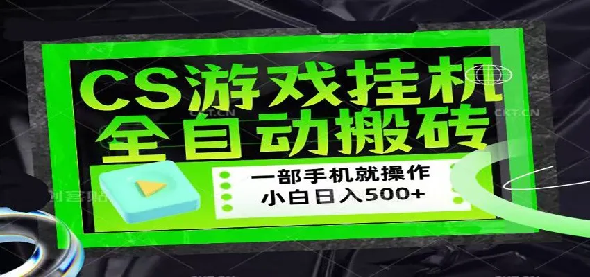 CSGO游戏挂机捡漏搬砖，超稳定的项目，带领1000+小白实现日入500+-续财库