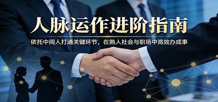 付费文章：人脉运作进阶指南，依托中间人打通关键环节，在熟人社会与职场中高效办成事-续财库
