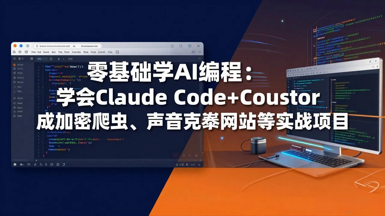 零基础学AI编程:学会Claude Code+Cursor完成加密爬虫、声音克隆网站等实战项目-续财库