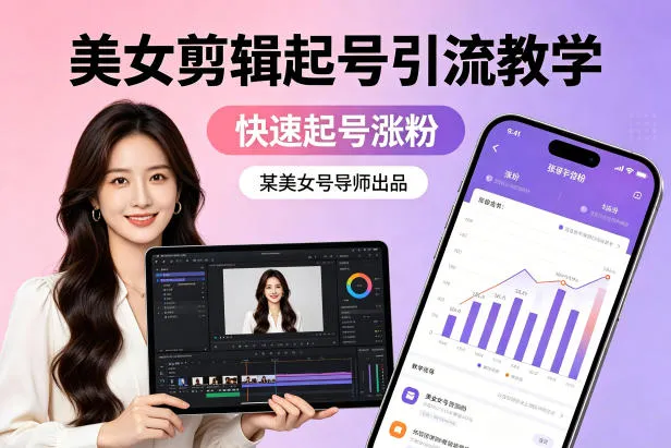 某美女号导师出品:美女剪辑起号引流教学,快速起号涨粉-续财库