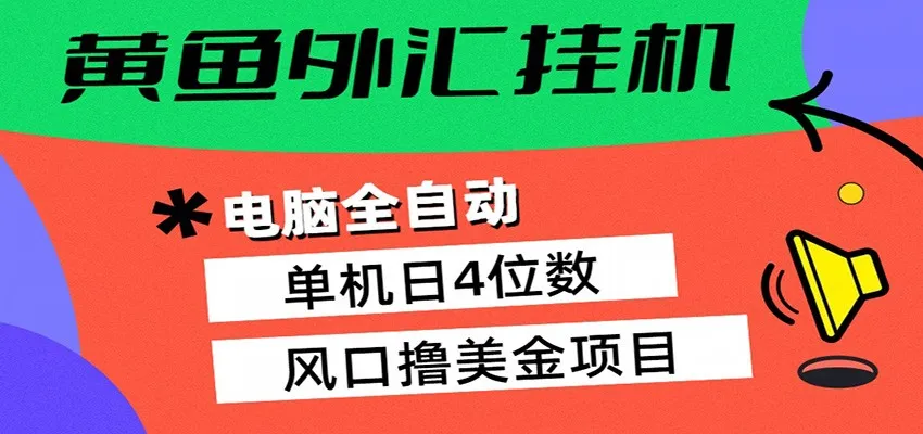 黄鱼外汇挂机：全自动赚美金、自动交易、风口项目-续财库