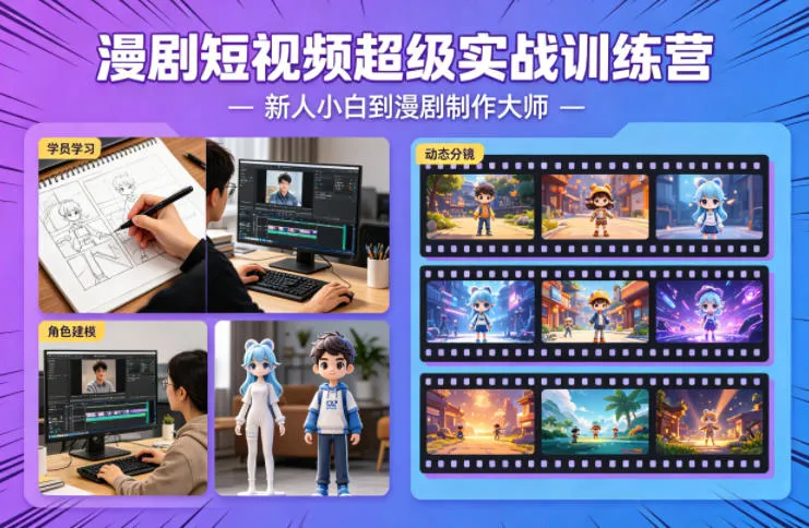 漫剧短视频超级实战训练营，新人小白到漫剧制作大师-续财库