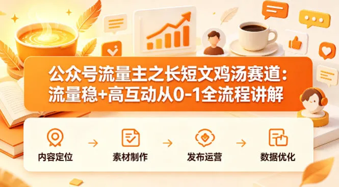 公众号流量主之长短文鸡汤赛道，流量稳+高互动，从0-1全流程讲解-续财库
