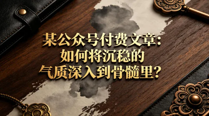 某公众号付费文章：如何将沉稳的气质深入到骨髓里？-续财库