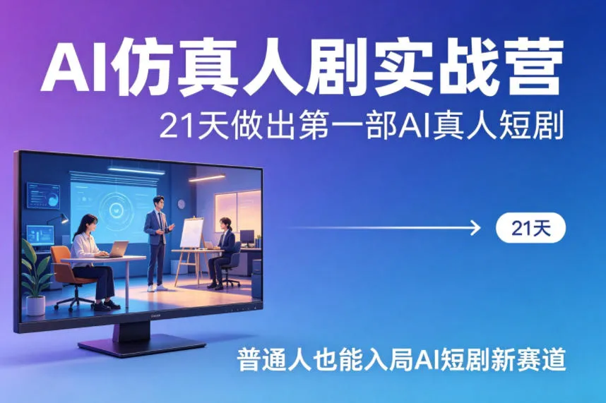 AI仿真人剧实战营，21天做出第一部AI真人短剧，普通人也能入局AI短剧新赛道(更新)-续财库