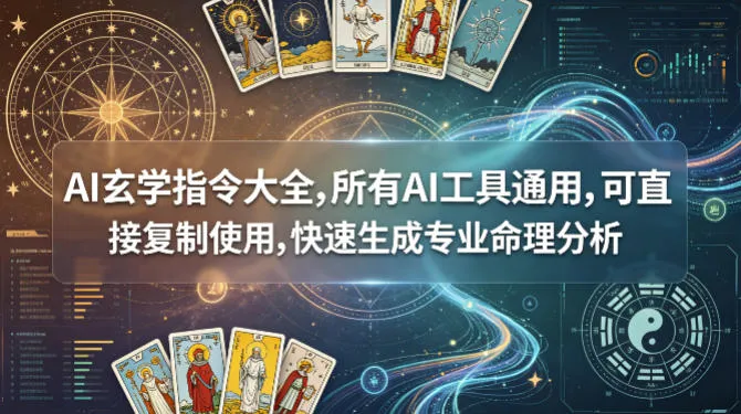 AI玄学指令大全，所有AI工具通用，可直接复制使用，快速生成专业命理分析-续财库