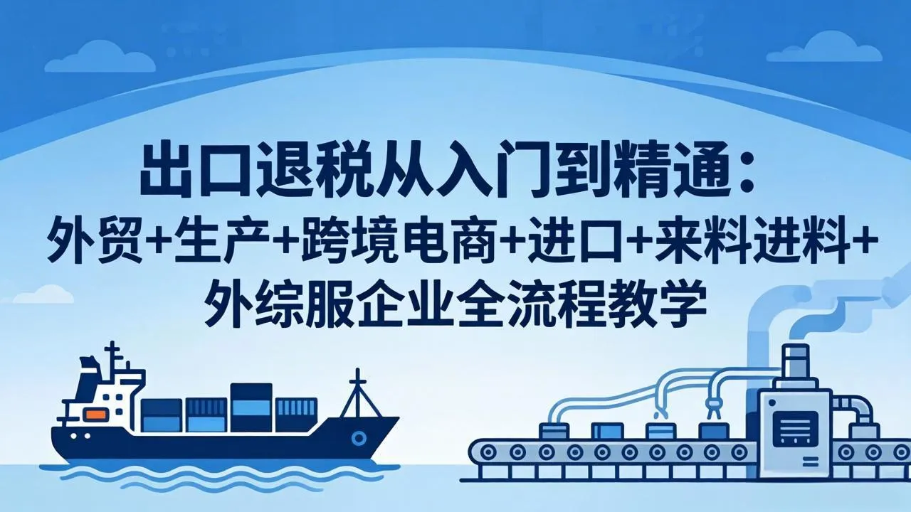 出口退税从入门到精通:外贸+生产+跨境电商+进口+来料进料+外综服企业全流程教学-续财库