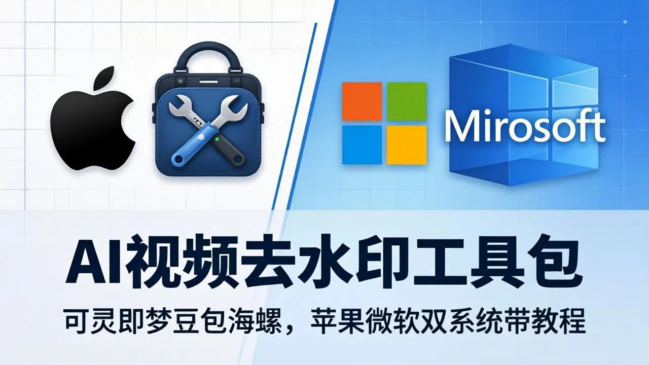 AI视频去水印工具包：可灵即梦豆包海螺，苹果微软双系统带教程-续财库