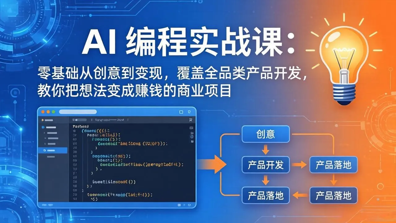 AI编程实战课-第三期-4月17更新:零基础从创意到变现,覆盖全品类产品开发,把想法变成赚钱项目-续财库