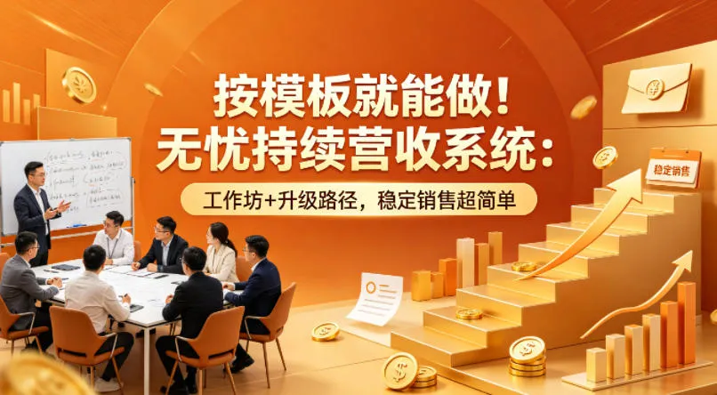 按模板就能做！无忧持续营收系统：工作坊+升级路径，稳定销售超简单【原创双语字幕】-续财库