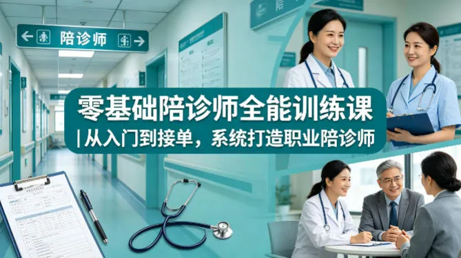零基础陪诊师全能训练课｜从入门到接单，系统打造职业陪诊师-续财库