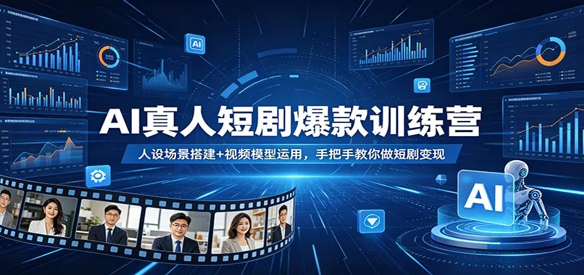 AI真人短剧爆款训练营：人设场景搭建+视频模型运用，手把手教你做短剧变现-续财库