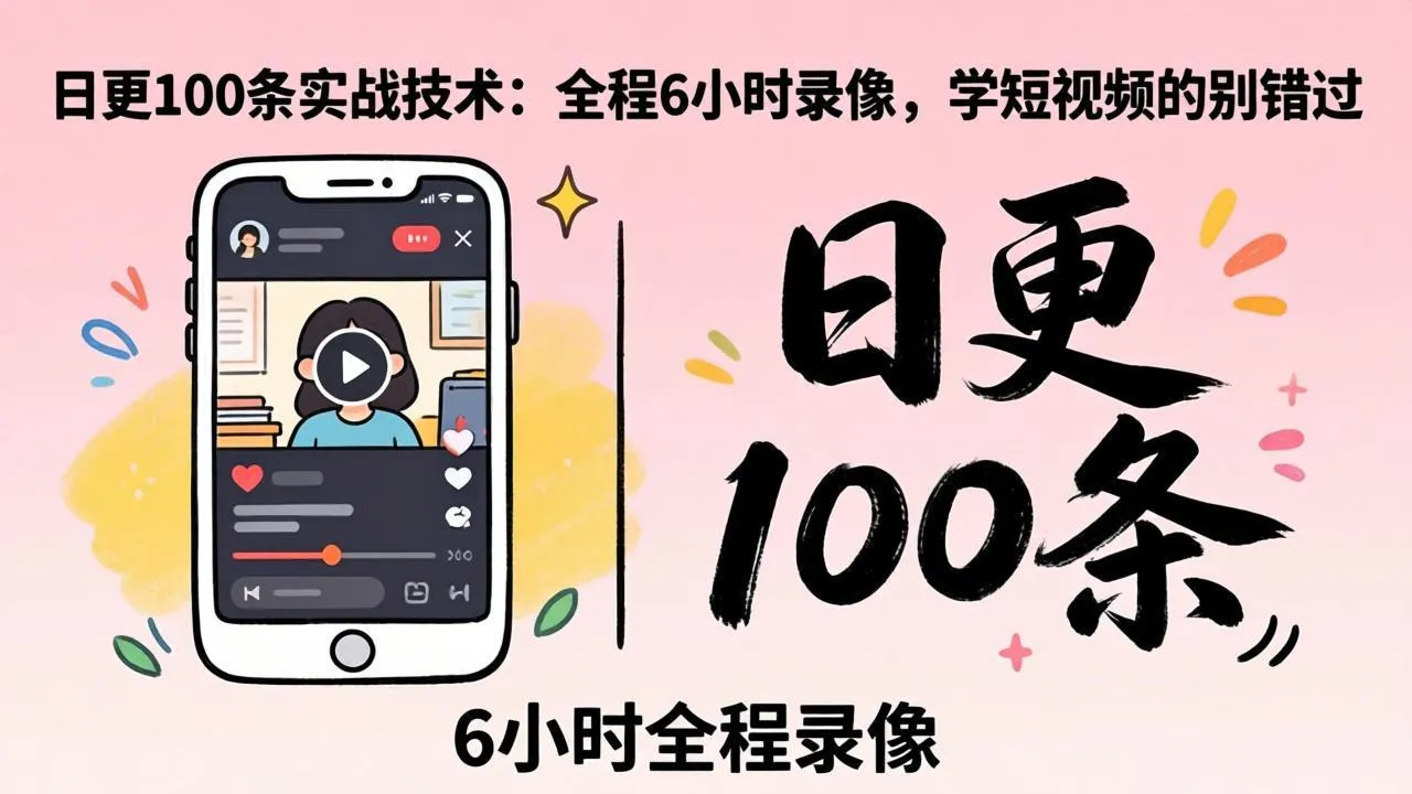某工作坊东莞2026年4月12线下课：日更100条实战：全程6小时录像，学短视频的别错过-续财库