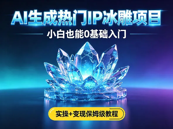 AI生成热门ip冰雕项目，小白也能0基础入门，实操+变现保姆级教程-续财库