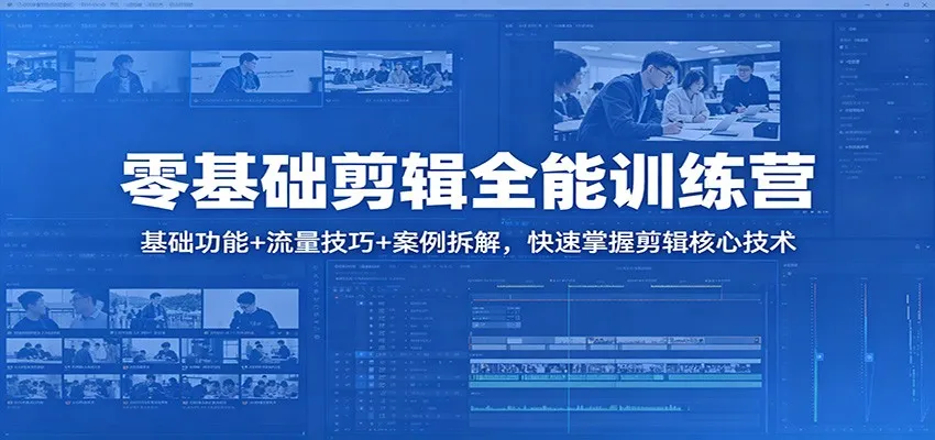 零基础剪辑全能训练营:基础功能+流量技巧+案例拆解,快速掌握剪辑核心技术-续财库