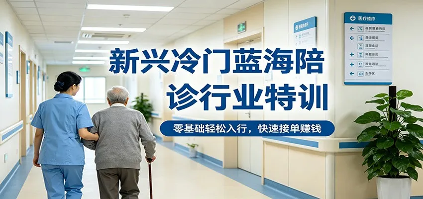 新兴冷门蓝海陪诊行业特训，零基础轻松入行，快速接单赚钱-续财库