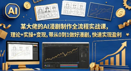 某大佬的AI漫剧制作全流程实战课,理论+实操+变现,带从0到1做好漫剧,快速实现盈利-续财库