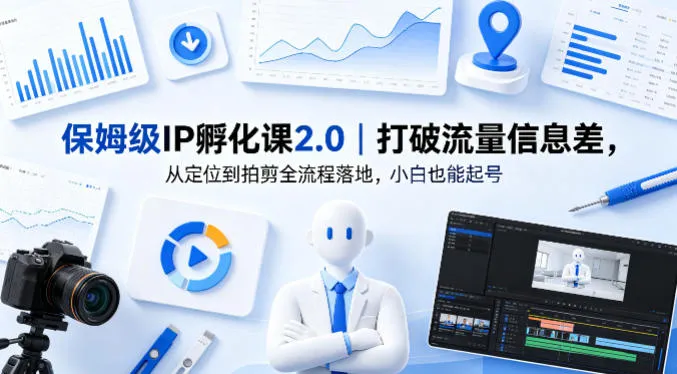 保姆级IP孵化课2.0｜打破流量信息差，从定位到拍剪全流程落地，小白也能起号-续财库