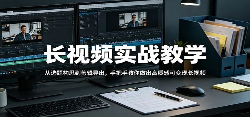 长视频实战教学，从选题构思到剪辑导出，手把手教你做出高质感可变现长视频-续财库
