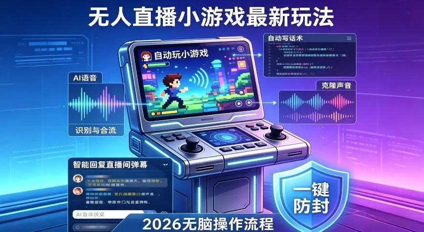2026年AI无人直播小游戏全流程,不违规不封号,开启创业副业增收之路,小白月入1w+【揭秘】-续财库