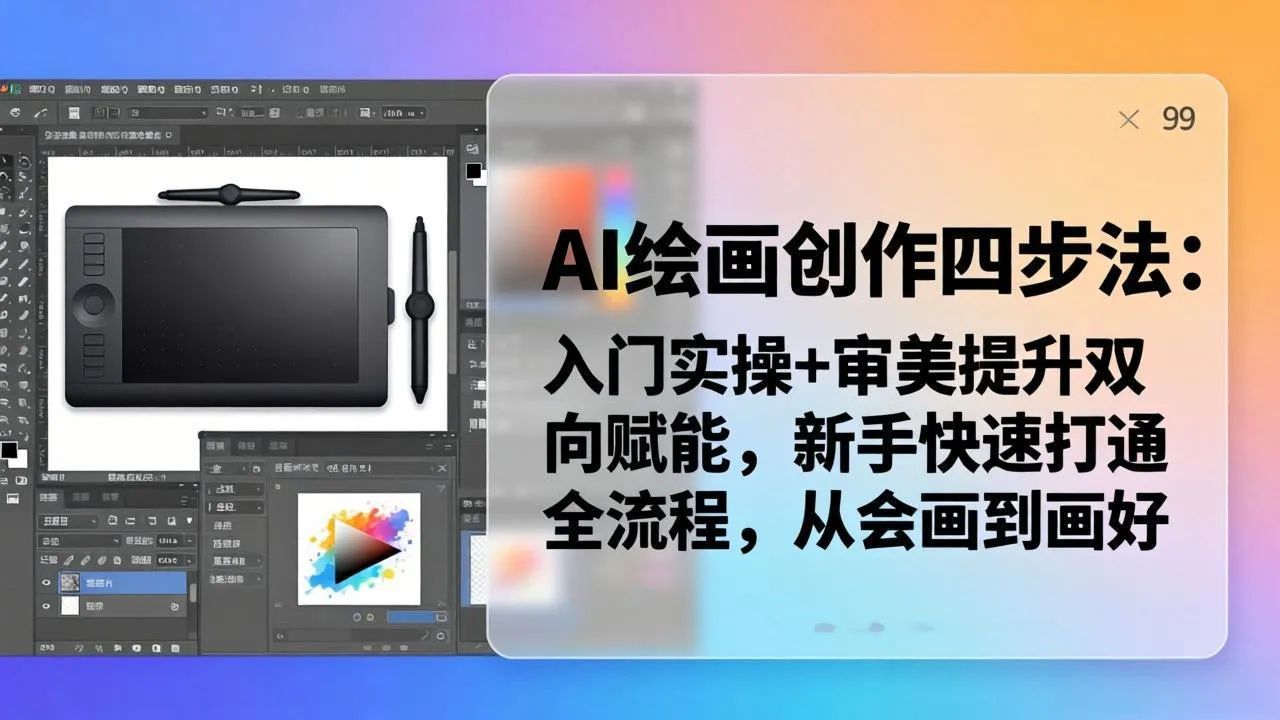 AI绘画创作四步法：入门实操+审美提升双向赋能，新手快速打通全流程，从会画到画好-续财库