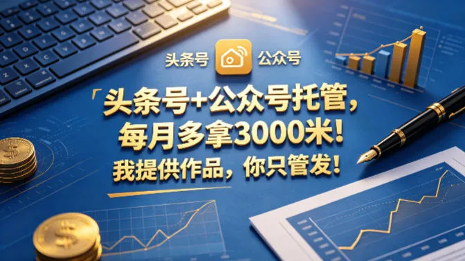 头条号+公众号托管,每月多拿3000米!我提供作品,你只管发!【揭秘】-续财库
