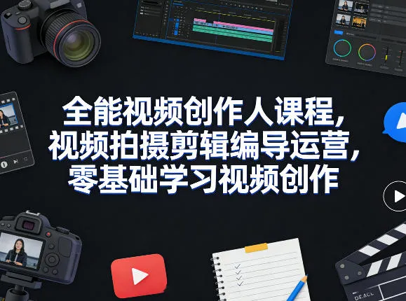 全能视频创作人课程，视频拍摄剪辑编导运营，零基础学习视频创作(更新2026年4月)-续财库