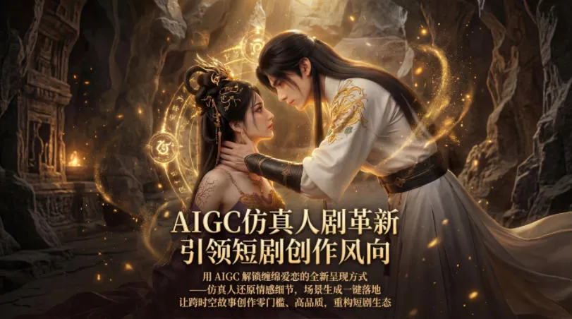 AIGC仿真人《合欢宗》短剧教学，用AIGC解锁缠绵爱恋的全新呈现方式，让跨时空故事创作零门槛、高品质，重构短剧生态-续财库